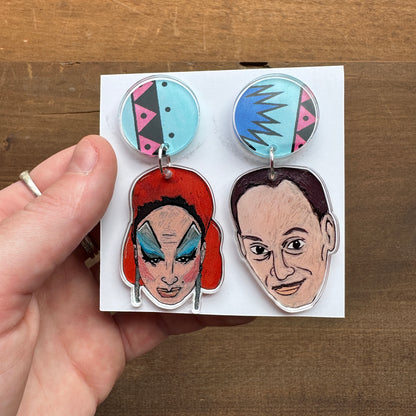 John Waters and Divine Earrings by Leroy's Place