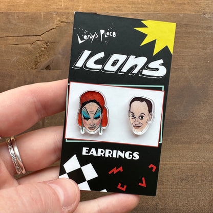 John Waters and Divine Earrings by Leroy's Place